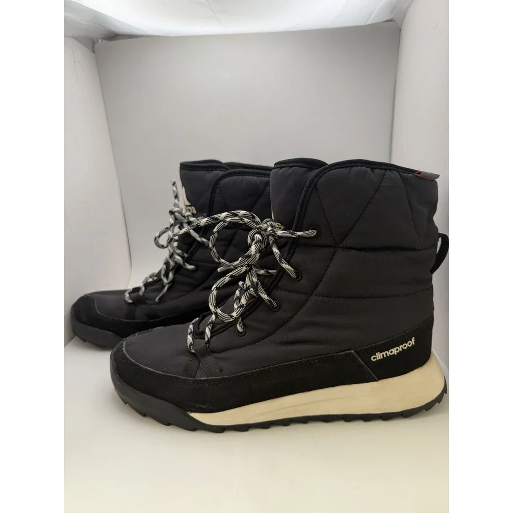 Adidas Choleah Padded Women's Size 7 Black White Winter Boots ART BB3966 Snow